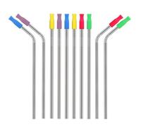 Artibetter 50 Embouts de Paille en Silicone Jaune Résistant Froid la Chaleur pour Pailles Réutilisables, Couvercles Alimentaires en Silicone Souple Cuisine et Boissons Couleur Aléatoire