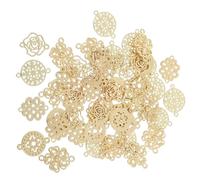 Artibetter 50 Pièces Connecteurs Charms Baroques Dorés Double Trou Pendentifs Coeur Fleur pour Fabrication Bijoux DIY Bracelet Collier Accessoires