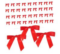 Artibetter 50 Pièces Mini Nœuds Rouges pour Artisanat Rubans De Nœud en Forme D’Aile Décorations Fil De Fer Emballage De Cadeaux Articles De Fête Projets De Bricolage Fabrication De Coiffures