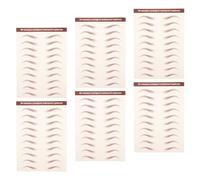 Artibetter 6 Feuilles Autocollants Sourcils Auto-adhésifs Marron Imperméables en Papier Transfert D'eau pour Maquillage Instantané Femmes Débutantes Diverses Occasions
