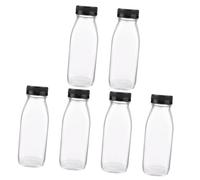 ARTIBETTER 6 pièces Bouteilles Verre Transparentes pour Jus Lait et Yaourt Réutilisables Odeur Adaptées Au Travail École et Usage Quotidien Couleur Aléatoire Couleur Aléatoire