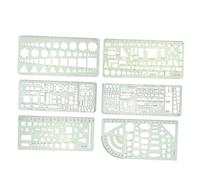 ARTIBETTER 6 pièces Lot de Gabarits Géométriques Translucides pour Dessin et Mesure Règle Plastique Légère pour École Bureau et Architecture Modèles Précis et Forme Variée