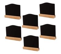 ARTIBETTER 6 pièces Mini Tableau Double Face Bois avec Socle Ardoise Écriteau Éffaçable pour Messages Décoratifs pour Magasin Bar et Café Petite