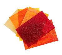 Artibetter 6 Pièces Variété Teinté Feuilles Ondulation de L'Eau Motif Mosaïque en Verre D'Art pour Le Vitrail Projets Mosaïque Art