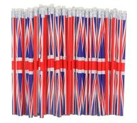 Artibetter 60Pcs Crayons à Dessin en Bois Drapeau Anglais avec Gomme Multi-usage pour Étudiants et Artistes Écriture Croquis Fête Célébration