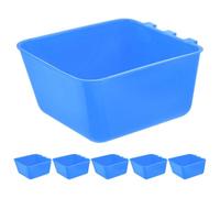 Artibetter 6pcs Gobelets d'eau Bleus en PE pour Lapins et Oiseaux, Installation Facile, Résistants la Déformation, Mangeoires Suspendues pour Cages et Poulaillers