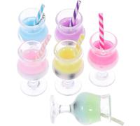 Artibetter 6pièces Miniatures De Tasses De Bubble Tea Décorations Pour Maison De Poupée Modèles Réalistes Pour Accessoires De Scène