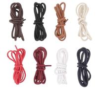 Artibetter 8 Paires Lacets de Chaussures Cirés en Coton 3mm, Lot | Beige, Marron, Rouge, Café et Bleu Marine, Noir, Blanc, Rouge Foncé, pour Baskets Mode et Toile