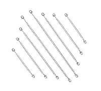 ARTIBETTER 8 Pièces Lot de Rallonges de Chaînes Acier Inoxydable avec Fermoirs Mousquetons Doubles pour Fabrication de Bijoux DIY Longueurs Variées