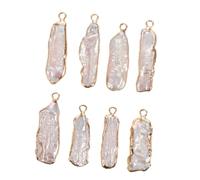 Artibetter 8 pièces Pendentifs Perles Naturelles Baroques Irrégulières Bord Doré pour Fabrication Bijoux Colliers Boucles Oreilles Charms