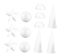 ARTIBETTER 9 Pièces Boules de Mousse DIY pour Décoration de Noël de Sphères Rondes Demi Sphères et Cônes Matériau Sûr pour Artisanat