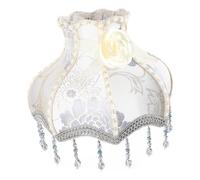 Artibetter Abat-jour Européen En Dentelle à Franges, Abat-jour De Lampe De Bureau Vintage, Tissu Bleu Clair à Motif Imprimé, Style Romantique Pour Décoration Intérieure, Usage Bureau Et Chambre