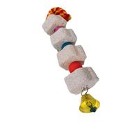 Artibetter Accessoire pour Oiseaux Beige en Pierre et Coton, à Mâcher Portable pour Perroquet, Calcul Molaire Suspendu pour Petits Animaux Couleur Aléatoire
