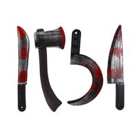 Artibetter Accessoires d'halloween 4pcs en Plastique Simulation Faux Hache Faucille Portable pour Décoration et Performance Cosplay Fête