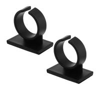 ARTIBETTER Accessoires pour Interviews 2pcs Porte-Drapeau Portable en Plastique Noir avec Clipon Design pour Journalistes et Interview