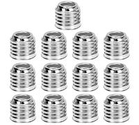 Artibetter Adaptateur E27 vers E14 en Aluminium Argenté, Lot de 15 Pièces, Convertisseur D'ampoule Solide pour Ateliers et Sous-sols