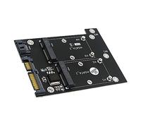 Artibetter Adaptateur Msata vers Sata3 Double Port en Métal LED Bleue, Convertisseur SSD sans Pilote pour Accessoires Ordinateur Haute Performance