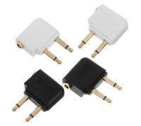 Artibetter Adaptateur pour Casque Audio Conversion Mono vers Stéréo 4 Pièces Adaptateur à Double Prise 3,5mm Plaqué Or, et Avion Voyages Aériens