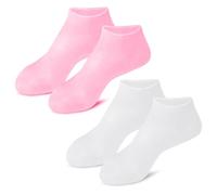 Artibetter Anti-dérapantes 2 Paires de Chaussettes Hydratantes en Silicone pour Pieds Secs et Craquelés pour Soin Pédicure à Domicile et Hydratation Nocturne