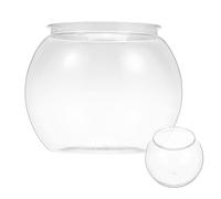 Artibetter Aquarium Rond en Plastique Pet Transparent pour Bureau, Bocal à Poisson Incassable, pour Poissons et Plantes en Décoration de Jardin ou Mariage