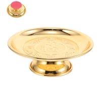 Artibetter Assiette de Bénédiction Présentoir à Dessert Rond, Acier Inoxydable, Or, Plateau de Service Bouddhiste pour Temples et Mariages