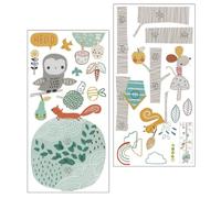 ARTIBETTER Autocollant toise pour enfants, tableau de croissance en taille avec animaux de la forêt et arbre, PVC, 1 set, pour nurseries et couloirs