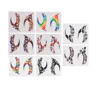 ARTIBETTER Autocollants Yeux 8 Paires Tatouages Éphémères pour Paupières Décoration du Visage Solide Sécurité Maquillage Festival Cosplay Soirée