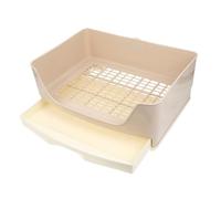 Artibetter Bac à Litière pour Lapin Grand Format, Tiroir Extractible, Couleur Beige, Plastique Robuste, Hygiénique et Facile à Nettoyer, Adapté pour Lapins, Cochons D’Inde et Chinchillas,