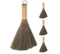 Artibetter Balai à Paille Fait Main 4pcs pour Nettoyage Intérieur Doux, Brosse à Main Petit Format en Herbe, Entretien Facile pour Meubles et Lit Quotidien