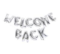 ARTIBETTER Ballons de Bienvenue en Aluminium « Welcome Back » Argentés Décorations pour Fête Scolaire et Bureau Ornements pour Intérieur et Extérieur Kit Décoration Maternelle