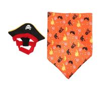 Artibetter Bandana Orange en Polyester pour Chat et Animal de Compagnie, Accessoire de Déguisement Pirate Adorable pour Fêtes et Anniversaires