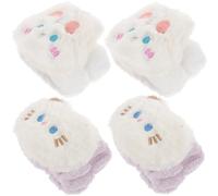 Artibetter Bandeau de Poignet en Polaire Corail Confortable et Élastique, Lot de 4 Pièces, Bande de Poignet Chic et Absorbante pour Lavage Visage et Soins Personnels