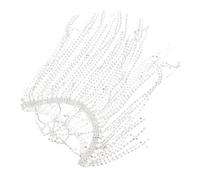 Artibetter Bandeau Strass Cristal Femme Luxe Argenté Longue Coiffe Cheveux Mariage Fête Cérémonie