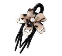 Artibetter Barrette à Cheveux à Fleurs Acrylique Pince à Cheveux Queue de Cheval 3 Dents Antidérapante Maintien Ferme pour Femmes Chic Routine Beauté du Matin