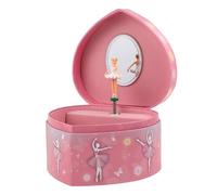Artibetter Boîte à Bijoux Musicale de Cœur avec Figurine de Danseuse de Ballet, Coffret à Bijoux pour Filles, Rangement Sécurisé avec Compartiments, Présent Noël Décoratif pour Garçon