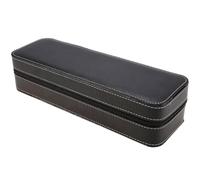 Artibetter Boîte à Montres Noire 6 Emplacements en Cuir Fermeture Éclair Organiseur de Montres de Bureau Compact Housse de Rangement et Bijoux Pratique pour Usage Personnel et Voyage