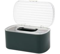 ARTIBETTER Boîte à Mouchoirs Anti-poussière avec Joint Étanchéité à Ressort Intégré Rangement Masque et Serviettes Design Élégant pour Bureau Maison et Voiture Vert Foncé Doré