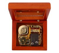 Artibetter Boîte à Musique Miniature en Bois Massif Rouge, Mécanisme à Remontage Manuel Huit Tons, Décoration Vintage pour Bureau et Intérieur, Pièce Unique Artisanale, Style Classique,