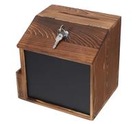 Artibetter Boîte à Suggestions en Bois Murale avec Serrure et Surface Tableau Noir, Design Mural Pratique avec Vis, pour Collecte de Dons ou Boîte aux Lettres