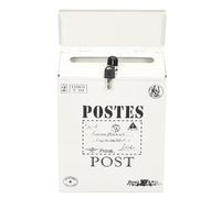 Artibetter Boîte aux lettres avec serrure boîte aux lettres en plein air post boîte de journaux de commentaire mur blanc boule de loterie fer à repasser