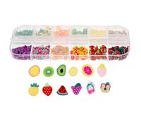 Artibetter Boîte de 12 Compartiments de Tranches de Pâte Polymère Fruitée pour Nail Art 3d, Accessoires en Plastique pour Décoration Ongles et DIY Manucure