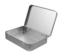 Artibetter Boîte En Fer-blanc Rectangulaire Avec Couvercle Charnière Argentée, Petite Boîte Métallique Vide, Rangement Compact Multifonction, Utilisation Maison Et Plein Air