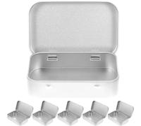 Artibetter Boîtes Métalliques Rectangulaires Argentées avec Couvercle, Lot de 6 Pièces, Légères et Pratiques pour Rangement D'oreilles et Snacks Lors de Fêtes