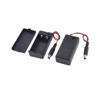 Artibetter Boîtier pour Pile 9v avec Couvercle et Interrupteur Coulissant, Support de Batterie avec Prise Mâle 2,1 X 5,5 Mm, Lot de 2 Pièces, Léger et Portable, Usage Couleur Aléatoire