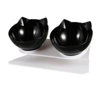 Artibetter Bol Surélevé Incliné pour Chat Plastique Gamelle Double pour Alimentation et Boisson Protège Le Cou du Chat Réduit la Fatigue Cervicale et Limite Le Gaspillage Alimentaire pour