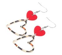 Artibetter Boucles D'oreilles à Imprimé Léopard Style Unique en Alliage et Acrylique, Pendentif Cœur Symbole D'amour, Bijoux pour Soirées et Rendez-vous