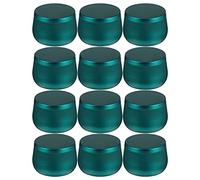 Artibetter Bougie Conteneur 12Pcs 8Oz Bougie D' étain Bo?tes Couvercles Ronde Bougie Conteneurs en Bougie Bocaux pour Bricolage Arts De Stockage Plus (Vert) Fabrication De Bougies D Étain