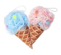 Artibetter Boule de Bain pour Garçon et Filles de Crème Glacée 2pcs, Éponge de Douce en Pe Mousse Riche, Design Mignon Bain des Garçon et Filles