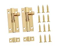 Artibetter Boulon de Porte en Cuivre 2 Pouces, Verrou de Sécurité en Laiton, Boulon D'assemblage pour Porte en Bois Massif, Résistant à L'humidité, Lot de 2 Pièces, Usage Intérieur Salle