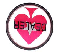 Artibetter Bouton du Concessionnaire Poker Acrylique Double Face Grand Format 75 Mm Accessoire Jeu de Poker Professionnel Ludique Jeu de Cartes Unique